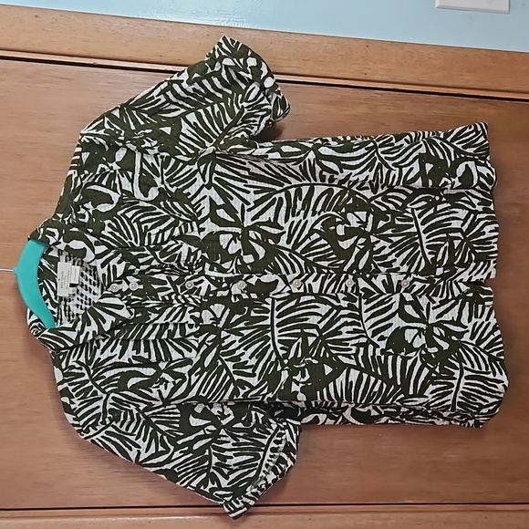 Kate Spade Tropical Leaf Print Buttondown Shirt sz 10 - Picture 1 of 6